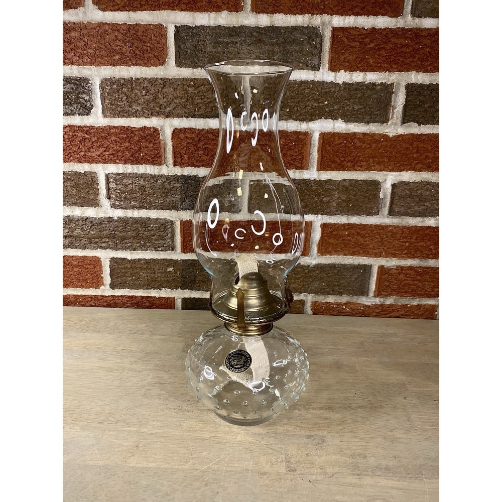Lamplight Farms Vintage Oil‎ Kerosene Lamp Hobnail Bumpy Chimney Top Hurricane
